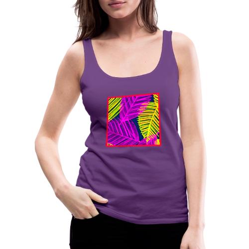 Neon Leaf Delight Chromatic Art - Women's Premium Tank Top