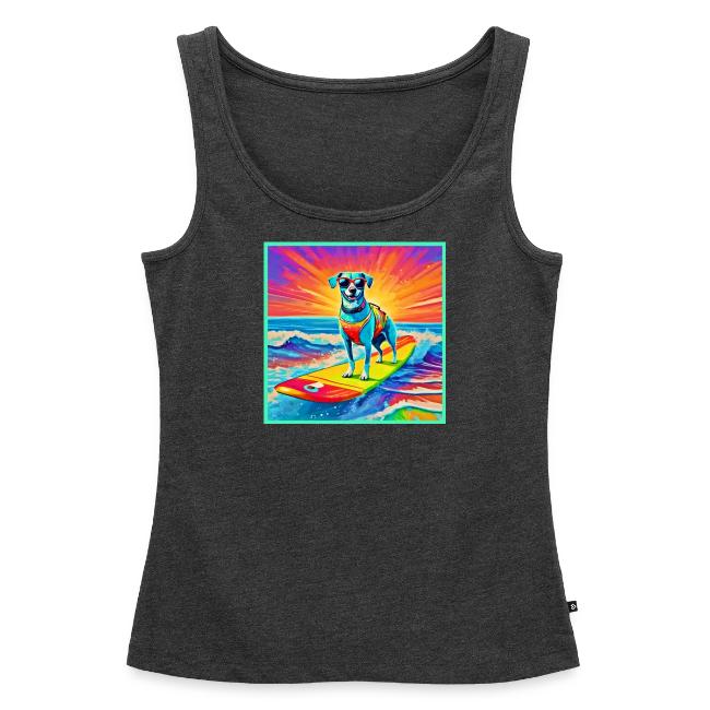 Sunny Surfing Pup: Beach Bliss