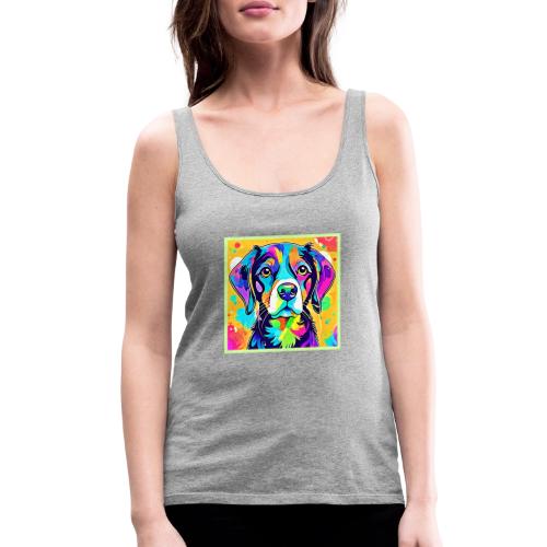 Rainbow Dog Portrait Design - Women's Premium Tank Top