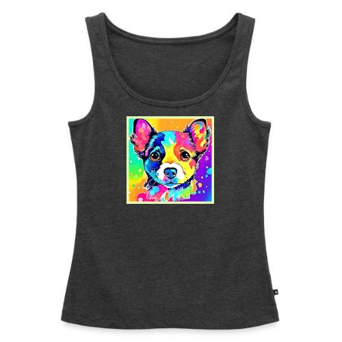 Vivid Puppy Vibes Art Design - Women's Premium Tank Top