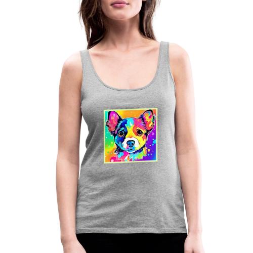 Vivid Puppy Vibes Art Design - Women's Premium Tank Top