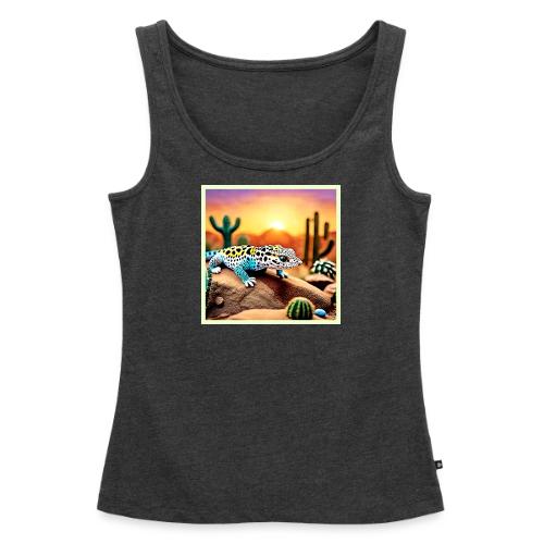 Colorful Gecko Rocks Design - Women's Premium Tank Top