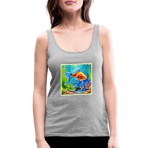 Colorful Tank Goldfish Design - Women's Premium Tank Top