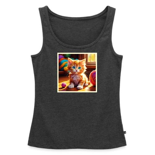 Cute Orange Kitten Art - Women's Premium Tank Top