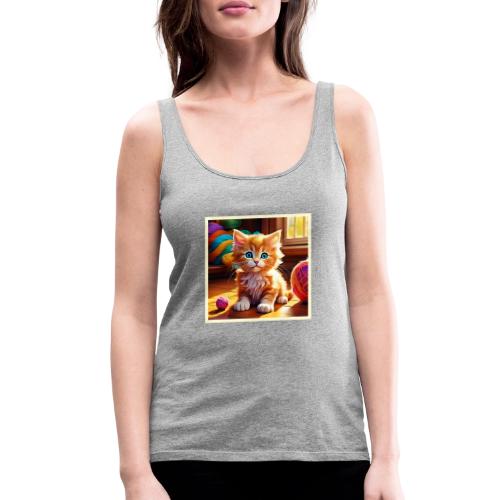 Cute Orange Kitten Art - Women's Premium Tank Top