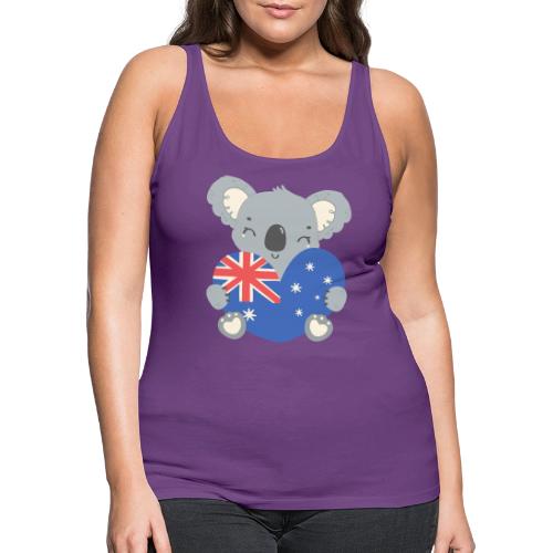 Australia Day Collection - Koala with Heart Flag - Women's Premium Tank Top