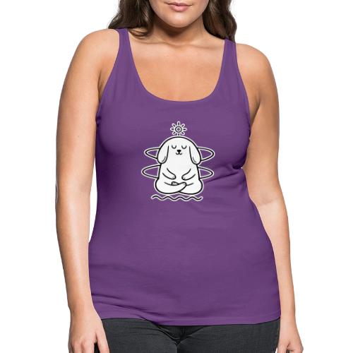 Cute Meditating Bunny Zen Yoga Animal - Women's Premium Tank Top