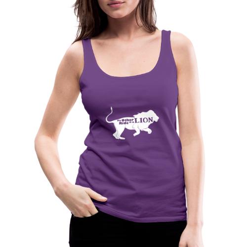 My Other Ride Is a Lion Silhouette White - Women's Premium Tank Top