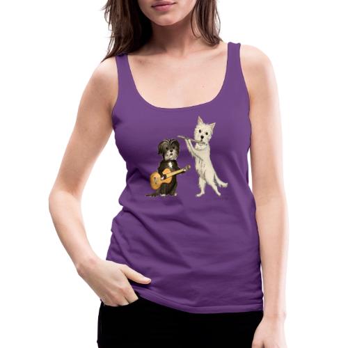 Buddy + Nuggie | Terriers + Guitar & Flute - Women's Premium Tank Top