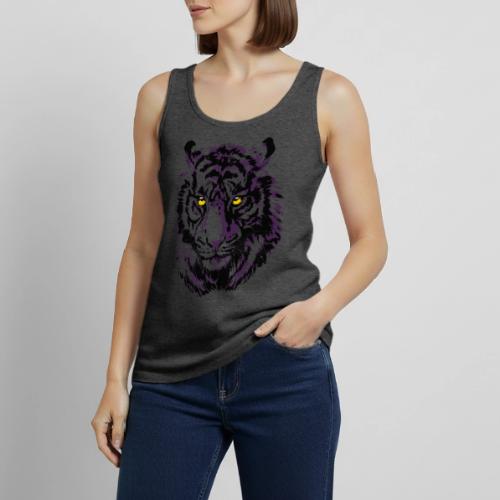 Purple Tiger Head Portrait Drawing - Tiger Purple - Women's Premium Tank Top