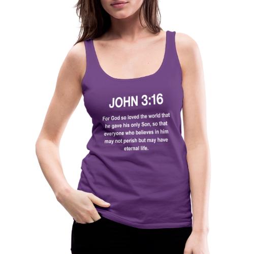 John 3:16 Christian Apparel â White - Women's Premium Tank Top