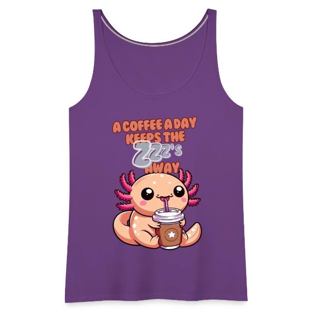 Coffee Drinking Cute Baby Axolotl