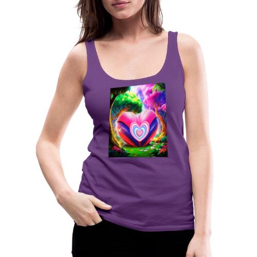 Double heart, fantasy, landscapes enjoy the magic - Women's Premium Tank Top