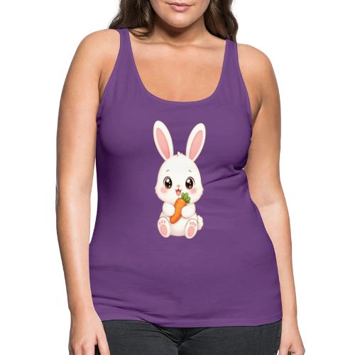 Cute Bunny Rabbit Holding Carrot – Kawaii Easter - Women's Premium Tank Top