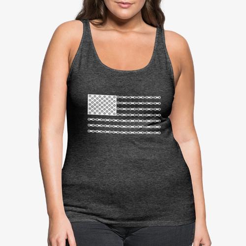 Bicycle Chain American Flag - Women's Premium Tank Top