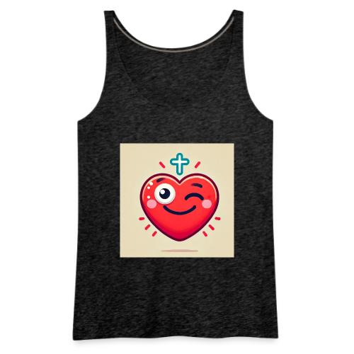 DALLE 2025 09 13 15 56 10 A winking heart sh - Women's Premium Tank Top