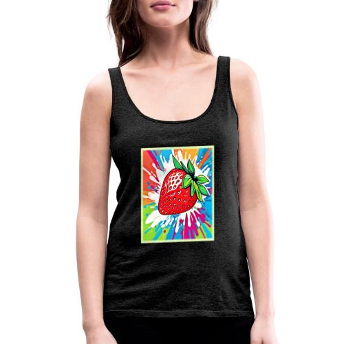 Vibrant Strawberry Artwork - Women's Premium Tank Top