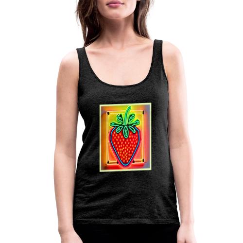 Colorful Strawberry Neon Glow - Women's Premium Tank Top