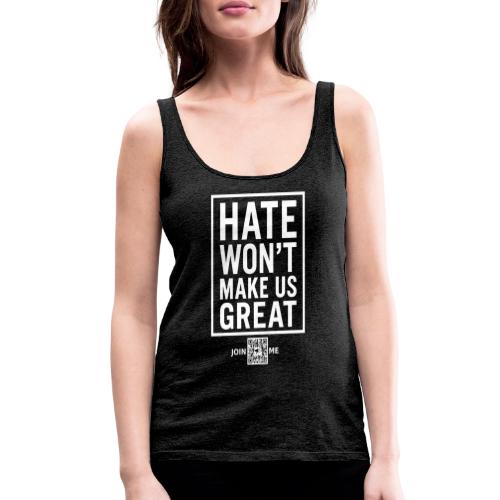 Hate (white, front-facing) - Women's Premium Tank Top