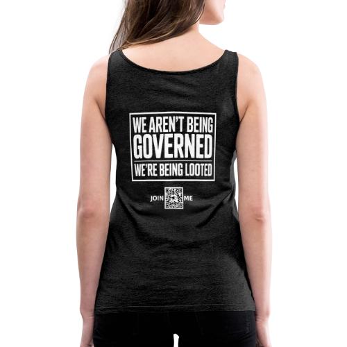 Looted (white, back-facing) - Women's Premium Tank Top