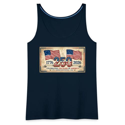 USA 250th Anniversary Flags Emblem - Women's Premium Tank Top