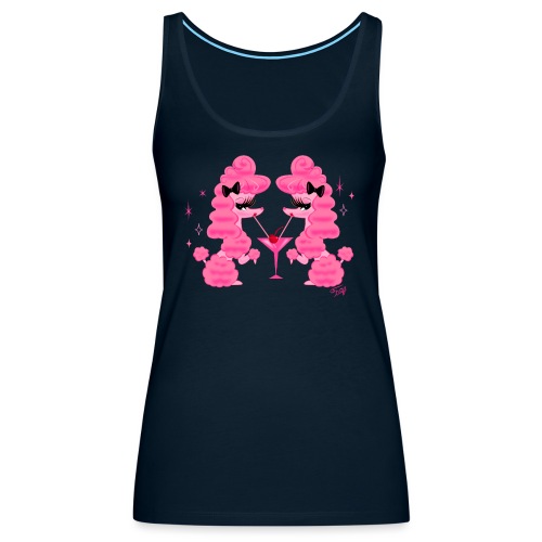 Two Pink Poodles and Martini - Women's Premium Tank Top
