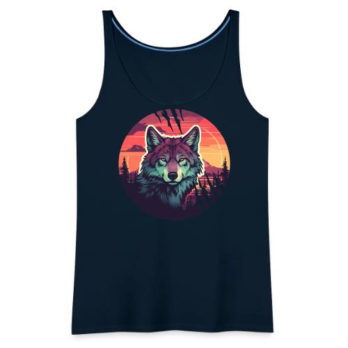 Colorful Wolf Stare - Women's Premium Tank Top