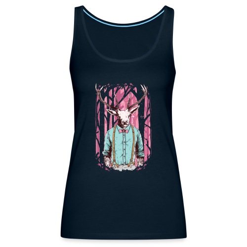 Fashion Deer with Bow Tie - Women's Premium Tank Top