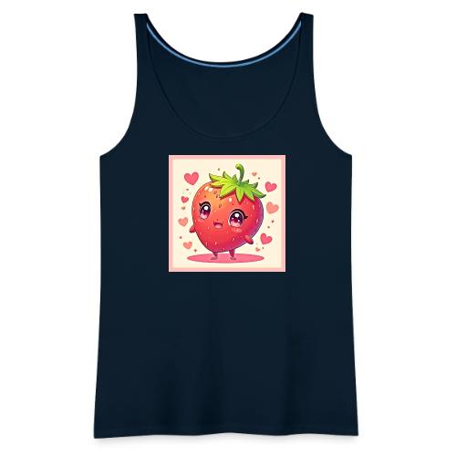 Adorable Strawberry Love Design - Women's Premium Tank Top