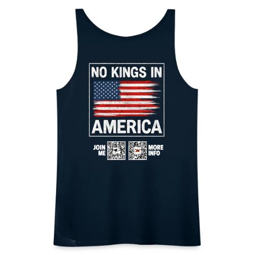 No Kings In America (white, back) - Women's Premium Tank Top