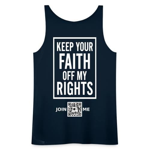 Faith Off My Rights (white, back) - Women's Premium Tank Top