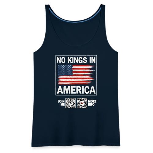 No Kings In America (white, front-facing) - Women's Premium Tank Top
