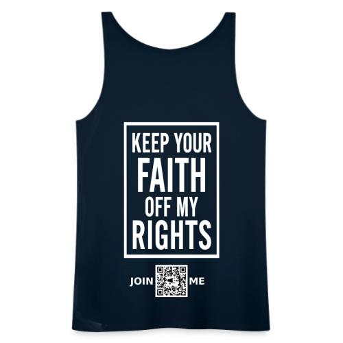 Faith Off My Rights (white, back) - Women's Premium Tank Top