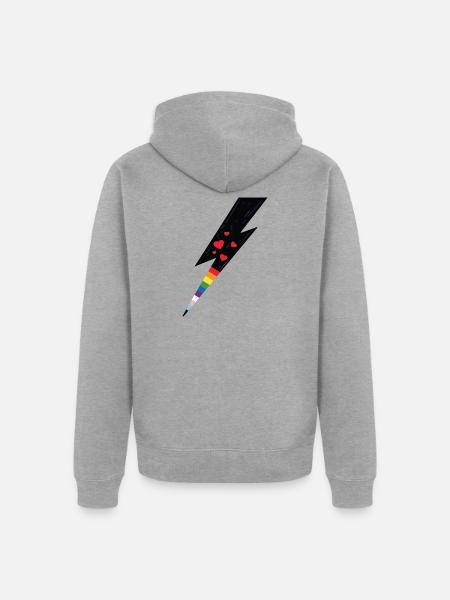 Pride Lightning - Unisex Premium Organic Zip Hoodie - heather grey