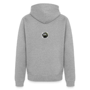 Loading Greatness Gauge - Unisex Premium Organic Zip Hoodie - heather grey - Back - Nico (187cm)