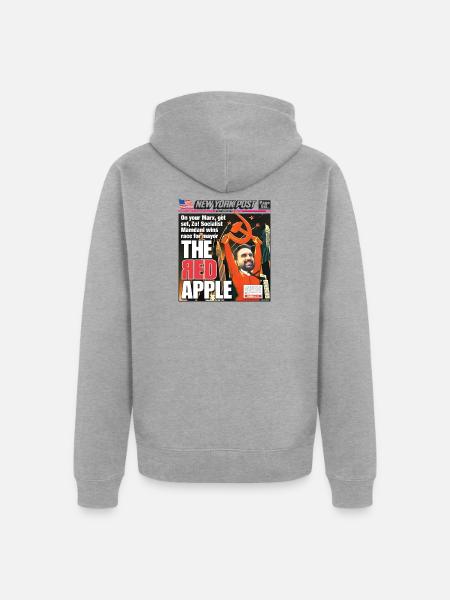 The Red Apple New York Post Zohran Mamdani  - Unisex Premium Organic Zip Hoodie - heather grey