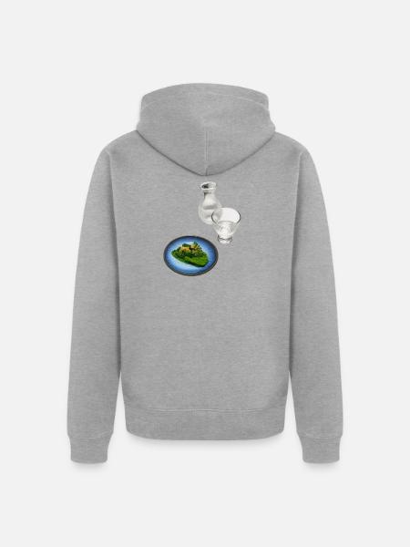 Sake with Spinach - Unisex Premium Organic Zip Hoodie - heather grey