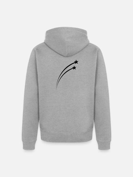Twin Shooting Star Meteor Arc - Unisex Premium Organic Zip Hoodie - heather grey