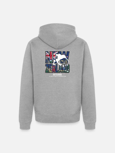 New_Zealand - Unisex Premium Organic Zip Hoodie - heather grey
