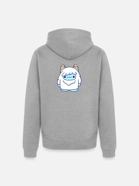 Cute Cryptid Yeti - Unisex Premium Organic Zip Hoodie - heather grey