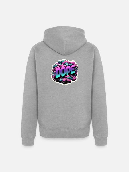 Dope Graffiti Cloud Burst - Unisex Premium Organic Zip Hoodie - heather grey
