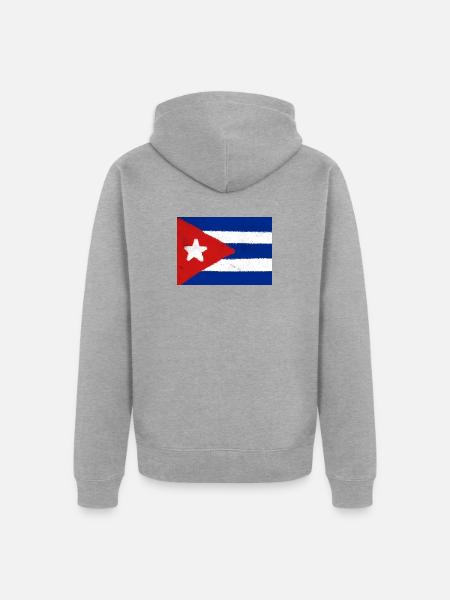 Cuban flag  - Unisex Premium Organic Zip Hoodie - heather grey