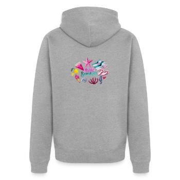 Vibrant Summer Beach Pattern - Unisex Premium Organic Zip Hoodie - heather grey - Back - Nico (187cm)