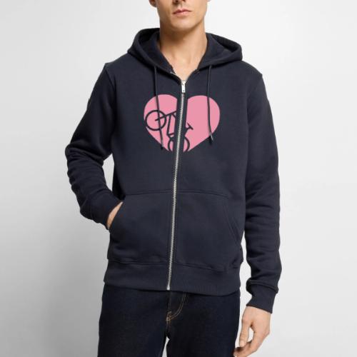 heart_bicycle_cutout - Unisex Premium Organic Zip Hoodie