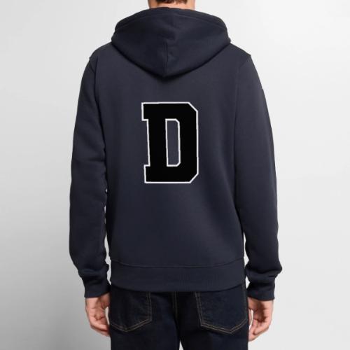 Varsity Letter D Athletic Alphabet Design - Unisex Premium Organic Zip Hoodie