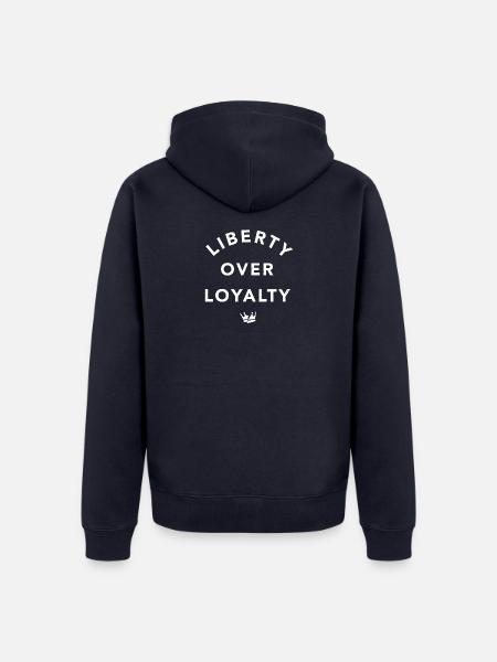 Liberty Over Loyalty - Unisex Premium Organic Zip Hoodie - navy