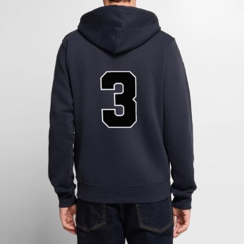Varsity Number 3 Athletic Font - Unisex Premium Organic Zip Hoodie