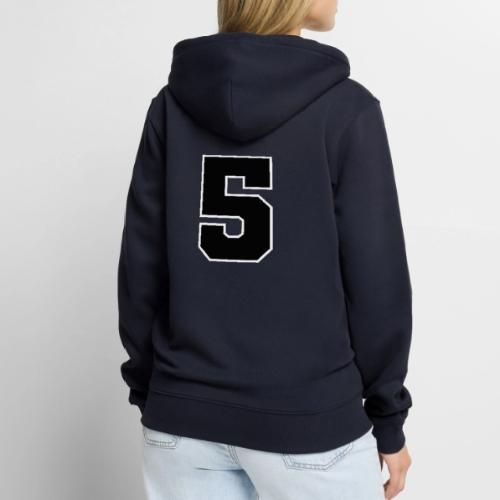 Varsity Number 5 Athletic Design - Unisex Premium Organic Zip Hoodie