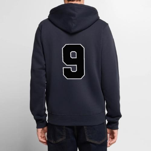 Varsity Number 9 Athletic Font - Unisex Premium Organic Zip Hoodie