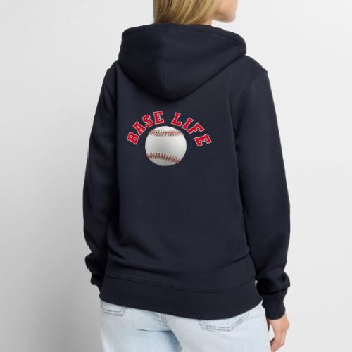 Baseball: Base Life Vibes - Unisex Premium Organic Zip Hoodie